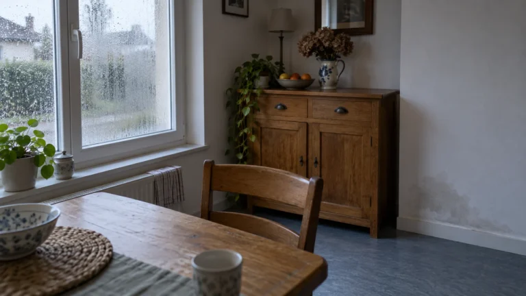 Fenêtre embuée et tache sur un mur dans une maison : ces signes d'humidité appellent des vérifications différentes.