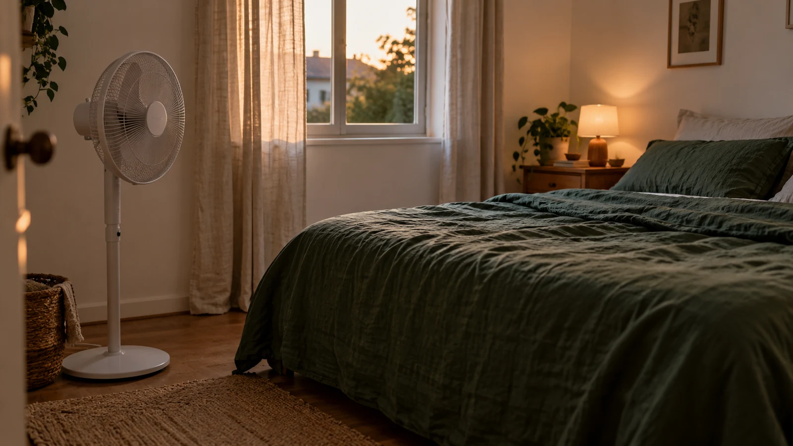 Ventilateur dans une chambre : un modèle dit silencieux doit rester supportable au réglage utilisé pour dormir.